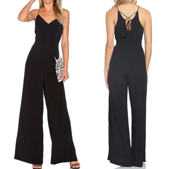 1. State Pants - 1.State Lace-Up Back Wide Leg Jumpsuit